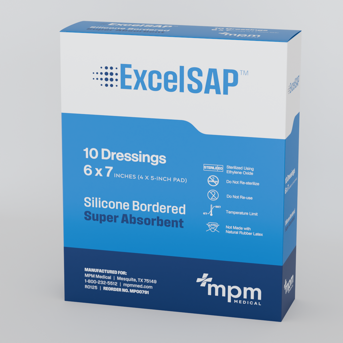 ExcelSAP Super Absorbent Dressing occlusive wound dressing MPM Medical