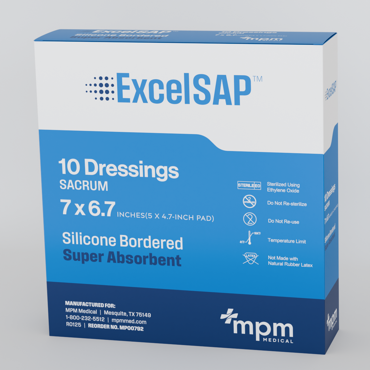 ExcelSAP Super Absorbent Dressing occlusive wound dressing MPM Medical